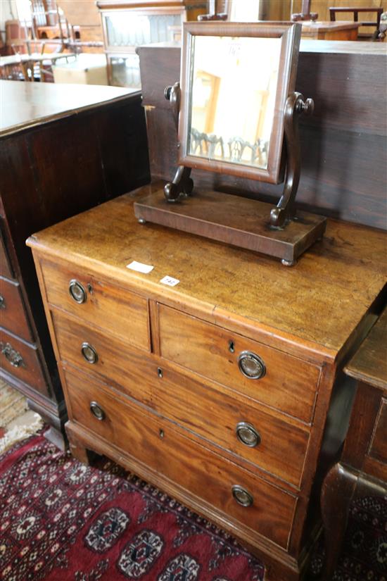 Mahogany batchelors chest and mirror